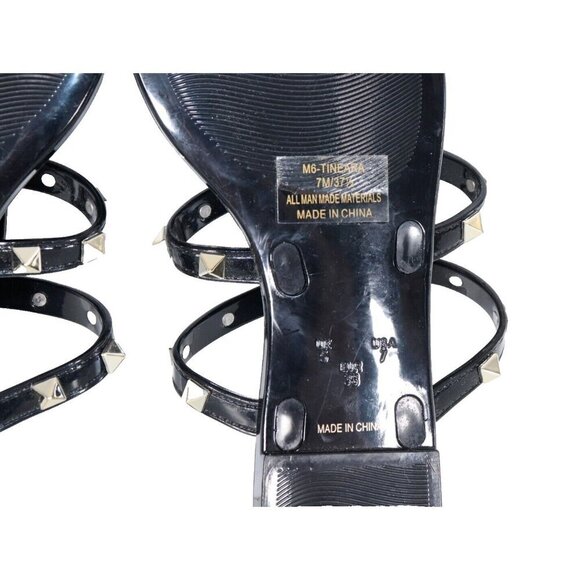 Mix No.6 Women's US 7 Black Studded Jelly Cage Sandals Slip-On Thong Shoes NWOT - Picture 6 of 7